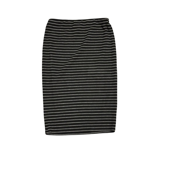 Vintage Mossimo Striped Black & White Women's Midi Skirt | Elastic | Size Medium - Picture 2 of 3